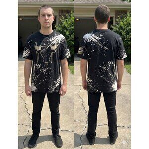 Bare Fox XL Black Bleach Splatter Chicago Bulls Jordan 23 Gold Streetwear Tee